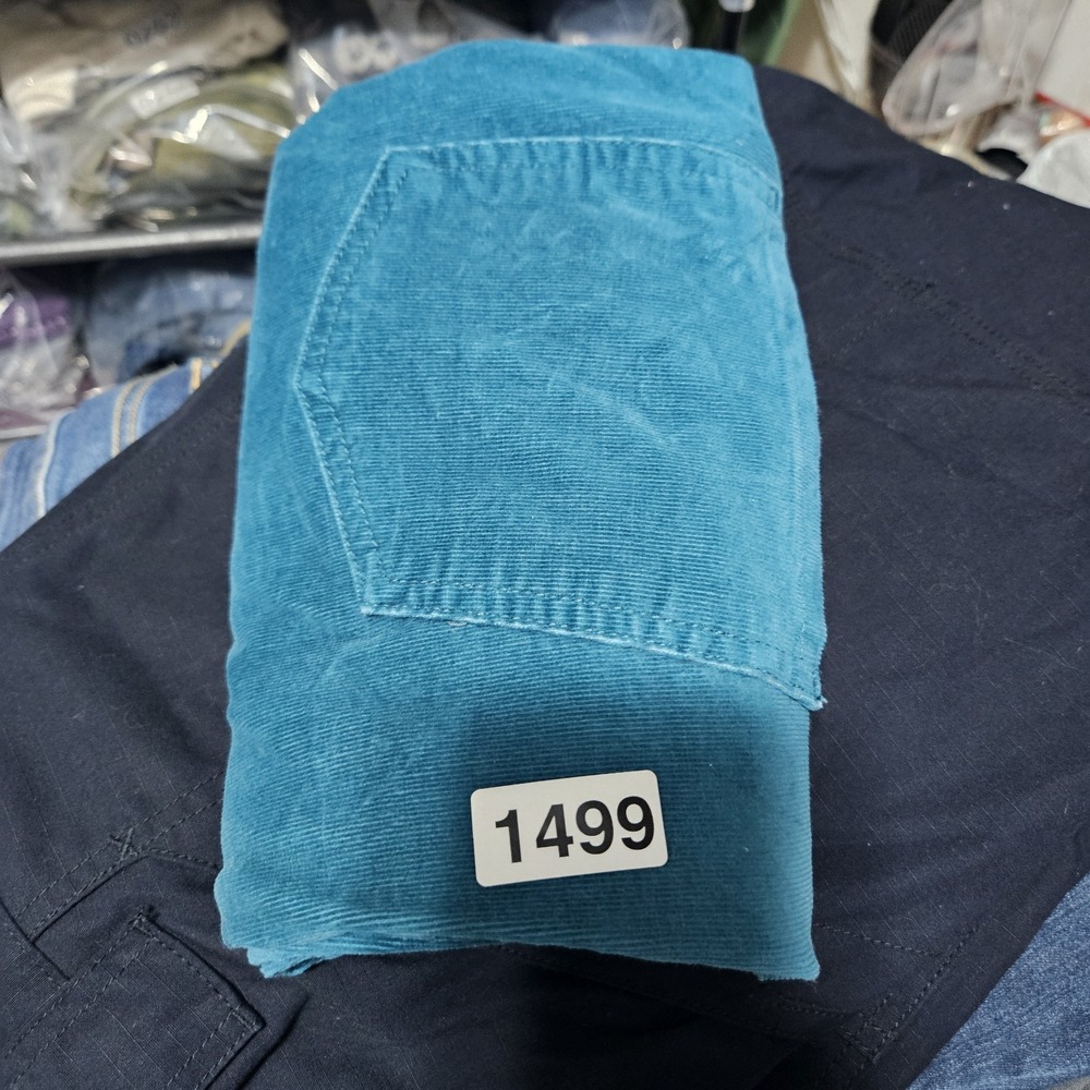Edyson Hampton Skinny Jeans Womens 32 Long Teal Blue Corduroy Stretch 32x32 - Picture 12 of 12